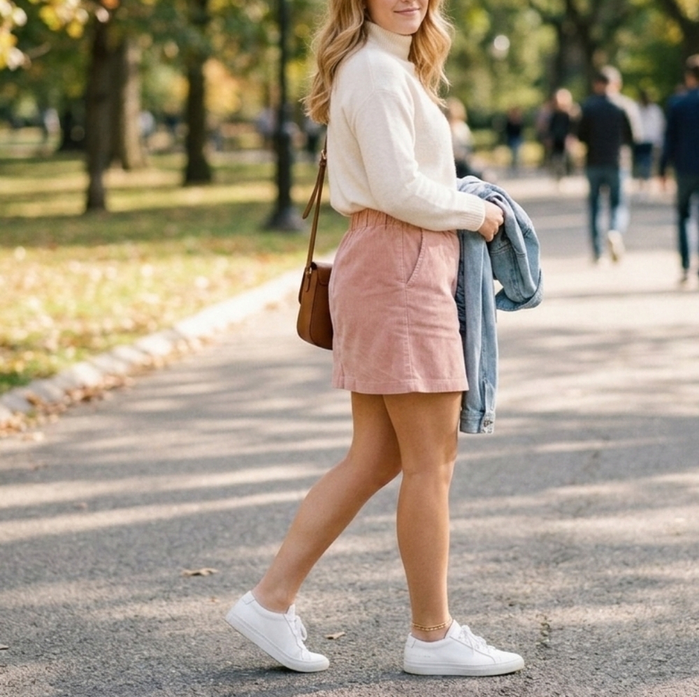 Copper Key Coquette Soft Girl Pink Corduroy Mini Skirt | Paperbag Waist | Medium